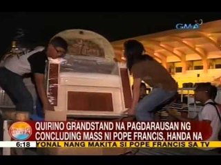 UB: Quirino Grandstand na pagdarausan ng concluding mass ni Pope Francis, handa na