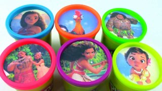 Learn Colors Modeling Clay DISNEY MOANA learn Colors Play Doh Cans Surprise Toys Modelling Clay-15gwI