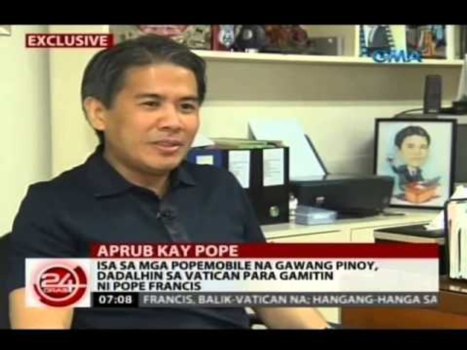 24 Oras: Isa sa mga popemobile na gawang Pinoy, dadalhin sa Vatican para gamitin ni Pope Francis