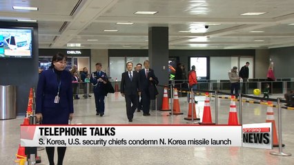 S. Korea, U.S. security chiefs to respond firmly against N. Korea missile launch