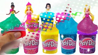 DIY How to Make Play Doh Tubs Modelling Clay Glitter Disney Princess Dresses Magiclip Modeling Clay-D_xMB