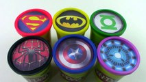 Learn Colors Play Doh Cups Modelling Clay Toys MARVEL AVENGERS, IRON MAN, CAPTAIN AMERICA, SPIDERMAN-Q75U7