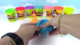 DIY Play Doh Glitter Disney Princess Dresses Magiclip Modeling Clay for Kids Elsa, Ariel-BZ1