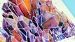 Painting with Watercolors & Q&A _ Crystal Cluster Painting With Watercolors _ Painting with mako-JDFY2