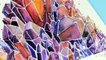 Painting with Watercolors & Q&A _ Crystal Cluster Painting With Watercolors _ Painting with mako-JDFY