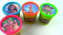 Learn Colors Modeling Clay DISNEY MOANA learn Colors Play Doh Cans Surprise Toys Modelling Clay-15gwIC