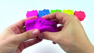 Rainbow Colors Kinetic Sand Hello Kitty Mickey Mouse Toys for Kids Learn Colors-gNFinFw