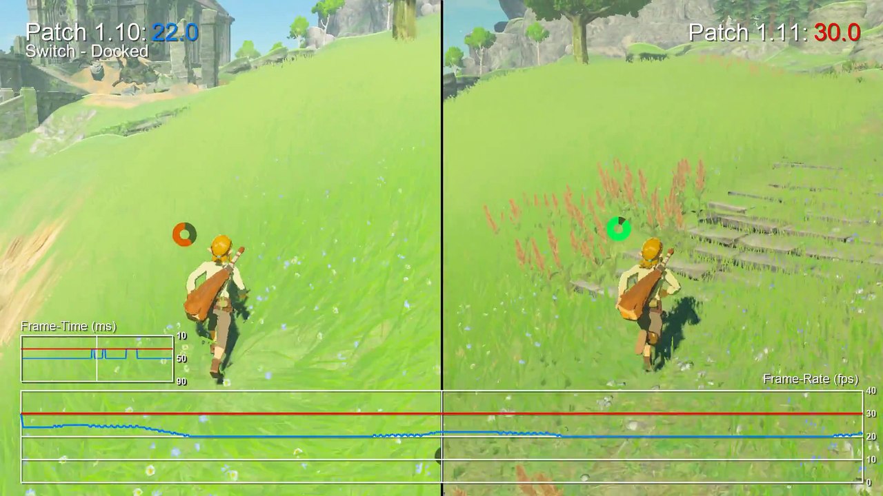 Zelda  Breath of the Wild - Patch 1.11 Switch Wii U Frame-Rate Tests!