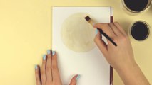 Art Challenge - Painting With Coffee ☕ _ Painting The Moon _ How To Paint The Moon With Coffee-_38b