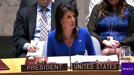 Nikki Haley shows pictures of children kil=led in Syrian chemical attack