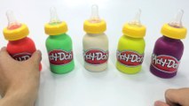 Learn Colors With Play Doh for Children - Mickey Mouse and Baby Milk Bottles Colours for Kids