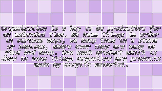 Optimization of Acrylic Products in Advertising