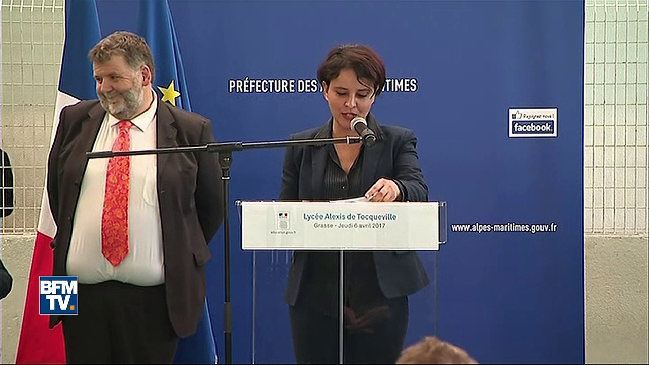 "C'est bel et bien un acte héroïque" insiste Najat Vallaud-Belkacem au proviseur de Grasse