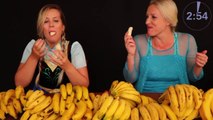 Frozen Elsa vs Anna BANANA CHALLENGE Food Fight w _ Spiderman Joker Maleficent - Superhero Fun IRL-INO