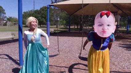 Frozen Elsa Injured at Playground w_ Snow White Baby, Doctor Mcstuffin, Fireman baby-Bl