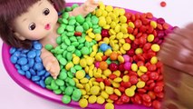 Learn Colors Crying Baby Doll Bath Time With M&Ms Chocolate Nursery Rhymes Finger Song-N