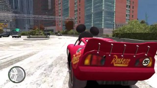 Mickey Mouse Drives Disney Cars Lightning McQueen to Get a Hotdog-c0