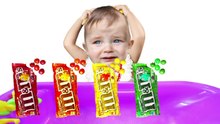 Bad Baby Crying Bath Learn Colors With Colorful M&M VS Minions Finger Family Song-xSvQr57