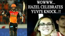 IPL 10: Yuvraj Singh shines vs Bangalore, Hazel Keech cheers in stands | Oneindia