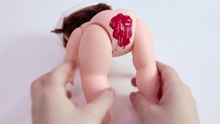 Baby Doll Bath Time Eating Color M&Ms Chocolate Shit Color POOP With Finger Song-ZdJJhrB