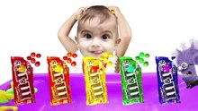 Bad Baby Crying Bath Learn Colors With Colorful M&M VS Minions Finger Family Song-xSvQr5