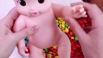 Bad Baby Doll Crying Bath Time Learn Colors With m&m Nursery Rhymes Finger Song-BeI