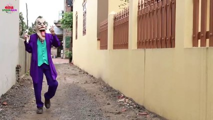 Frozen Elsa Spiderman  Elsa Car Toy Crash Joker Atrocity Doctor Police Prank! w Superhero  Fun-9F