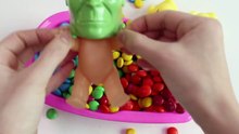 Superhero Hulk Baby Doll Bath Time M&Ms Chocolate Shower With Nursery Rhymes Finger Family Song-T_Prvy