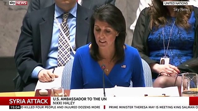 Nikki Haley shows pictures of children killed in Syrian chemical attack