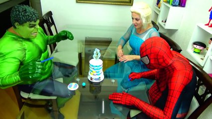 Spiderman Cooking Big Mac with Frozen Elsa & Hulk - Fun Superheroes Movie In Real Life-XYBwSaQ5