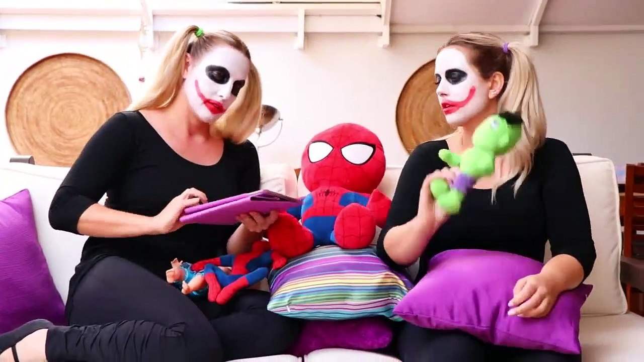 Joker Girl vs Joker Girl Twins PEPPER ON KINDER SURPRISE EGGS PRANK! - Real Life Superhero