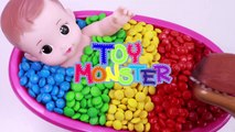 Bad Baby Doll Crying Bath Time Learn Colors With m&m Nursery Rhymes Finger Song-BeISbS