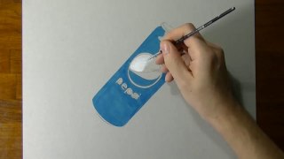 Drawing of a Pepsi can - How to draw 3D Art-WqBV-k