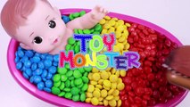 Bad Baby Doll Crying Bath Time Learn Colors With m&m Nursery Rhymes Finger Song-BeIS