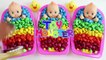 Learn Colors M&Ms Chocolate Baby Doll Bath Time nursery rhymes Finger Song For Children-JQbzd