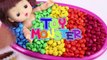 Learn Colors Crying Baby Doll Bath Time With M&Ms Chocolate Nursery Rhymes Finger Song-NT6G