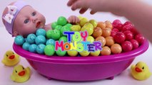 Nursery Rhymes Finger Song Learn Colors Bubble Gum Baby Doll Bath Time-YWJXtrD