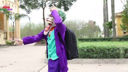Frozen Elsa & Spiderman AT SCHOOL Learn Number! Prank Joker Maleficent Teacher! Superhero fun-P1G