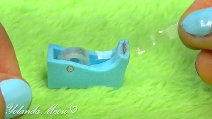 Miniature Tape and Tape Dispenser DIY (actually works!) - School Supplies - YolandaMeow♡-E