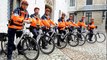 Policiers à vélo dans les rues d'Ixelles