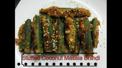 Stuffed Coconut Nariyal Masala Bhindi