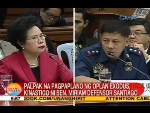 Palpak na pagpaplano ng Oplan Exodus, kinastigo ni Sen. Miriam Defensor Santiago