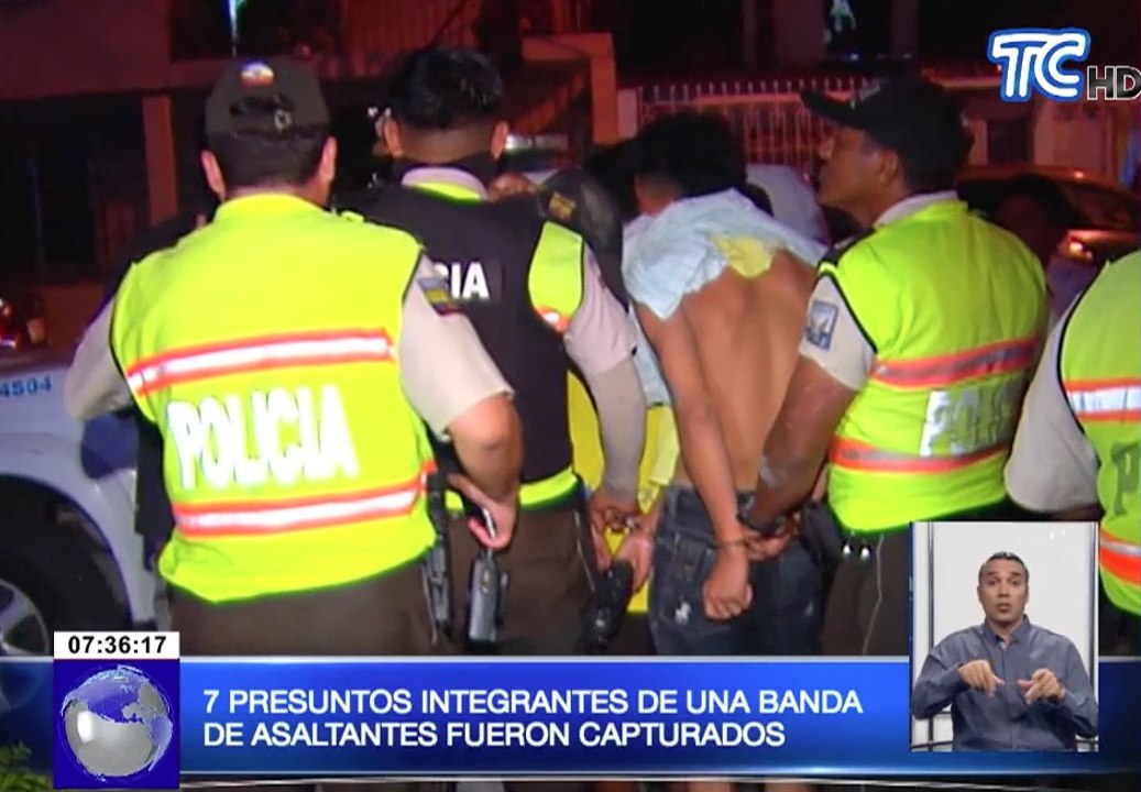 Siete presuntos integrantes de una banda de asaltantes fueron capturados