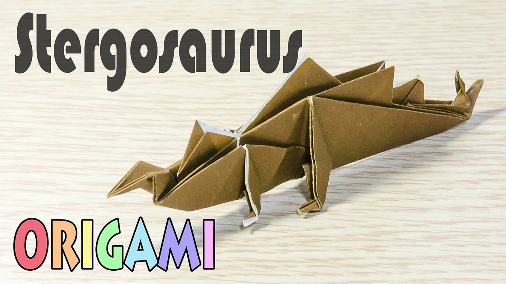 Origami Stergosaurus  - Paper Dinosaur Tutorial-8k