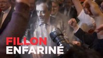 François Fillon enfariné au meeting de Strasbourg