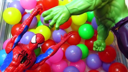 Hulk Ball Pit Fun Opening Surprise Eggs with Peppa Pig Thomas and Friends Spiderman - SR Toy Monster