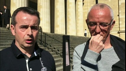 Saft: Christophe Lastère (FO) et Gérard Quélard (Sud Industries) après le renvoi du procès en appel à Bordeaux