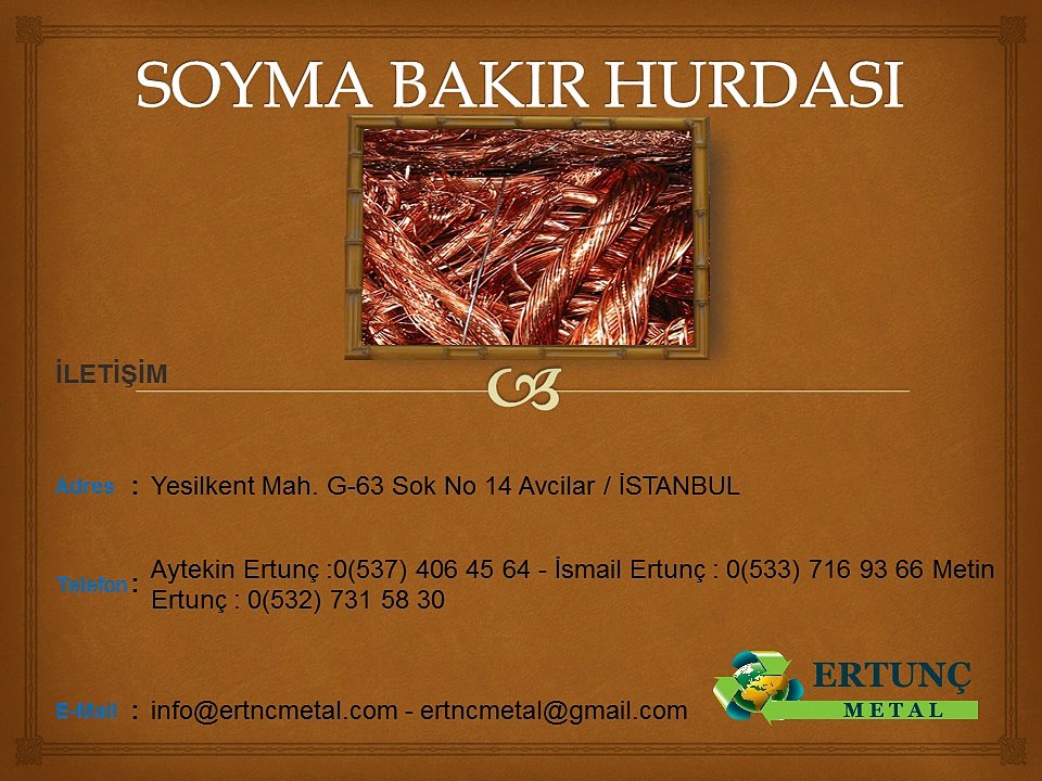 Hadımköy Hurda,Bakır-İkitelli Hurda,Bakır-Esenyurt Bakır-Bayrampaşa Bakır-HER TURLÜ MADEN-ERTUNÇ METAL 0537 406 45 64