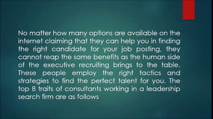 The 8 Qualities of a Good Executive Search Consultant