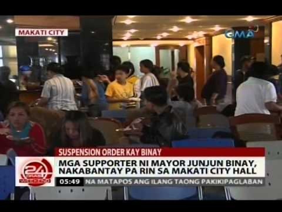 24 Oras: Mga tagasuporta ni Mayor Junjun Binay, nasa Makati City Hall pa rin